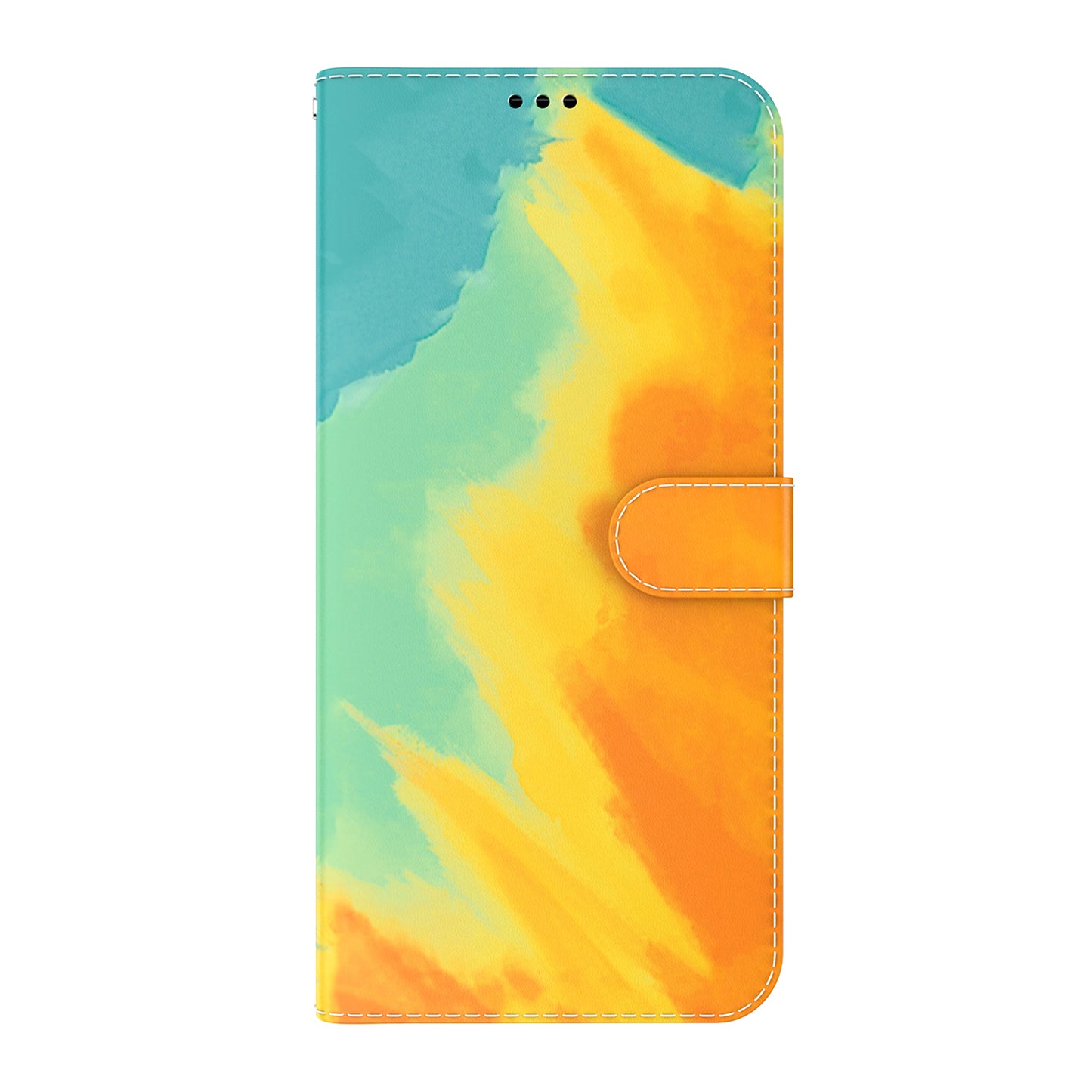 Watercolor Pattern Premium PU Leather Folio Flip Stand Phone Cover for iPhone 13 Pro Max 6.7 inch