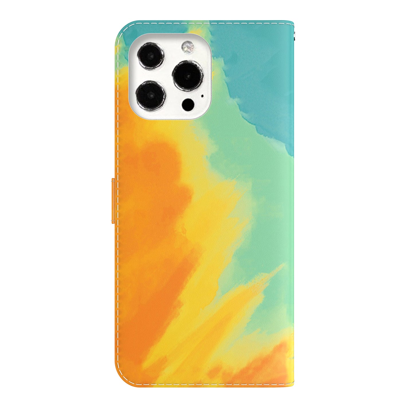 Watercolor Pattern Premium PU Leather Folio Flip Stand Phone Cover for iPhone 13 Pro Max 6.7 inch