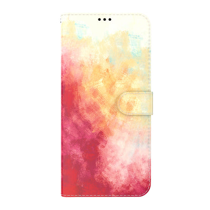 Watercolor Pattern Premium PU Leather Folio Flip Stand Phone Cover for iPhone 13 Pro Max 6.7 inch