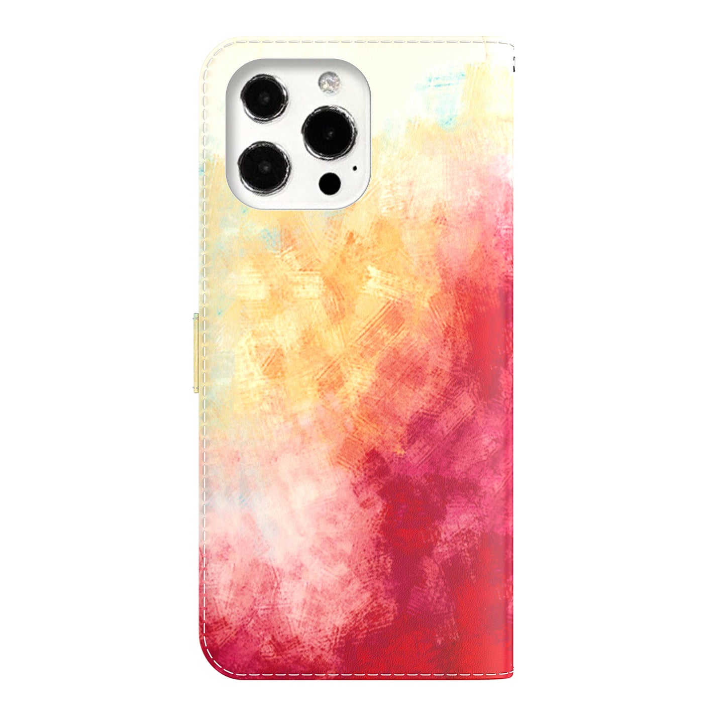 Watercolor Pattern Premium PU Leather Folio Flip Stand Phone Cover for iPhone 13 Pro Max 6.7 inch