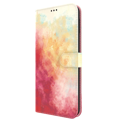 Watercolor Pattern Premium PU Leather Folio Flip Stand Phone Cover for iPhone 13 Pro Max 6.7 inch