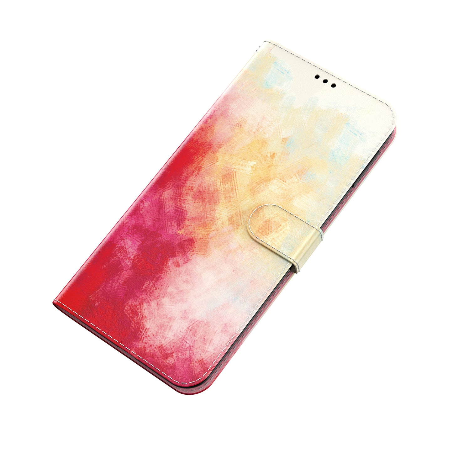 Watercolor Pattern Premium PU Leather Folio Flip Stand Phone Cover for iPhone 13 Pro Max 6.7 inch