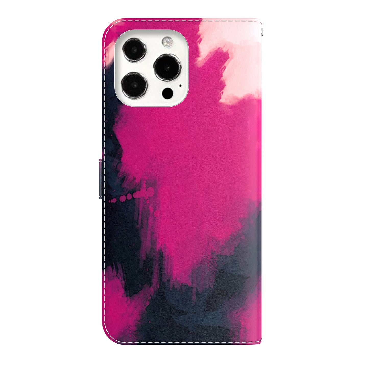 Watercolor Pattern Premium PU Leather Folio Flip Stand Phone Cover for iPhone 13 Pro Max 6.7 inch
