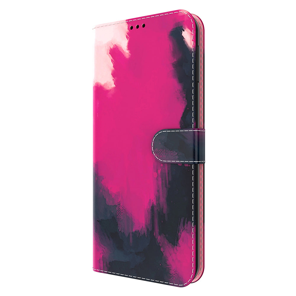 Watercolor Pattern Premium PU Leather Folio Flip Stand Phone Cover for iPhone 13 Pro Max 6.7 inch