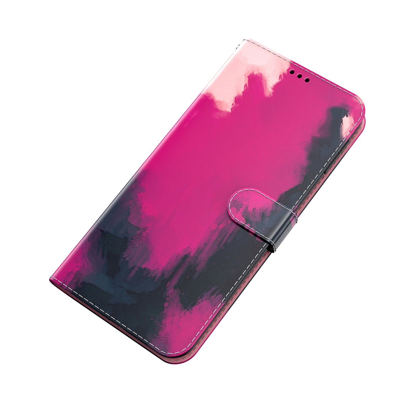 Watercolor Pattern Premium PU Leather Folio Flip Stand Phone Cover for iPhone 13 Pro Max 6.7 inch