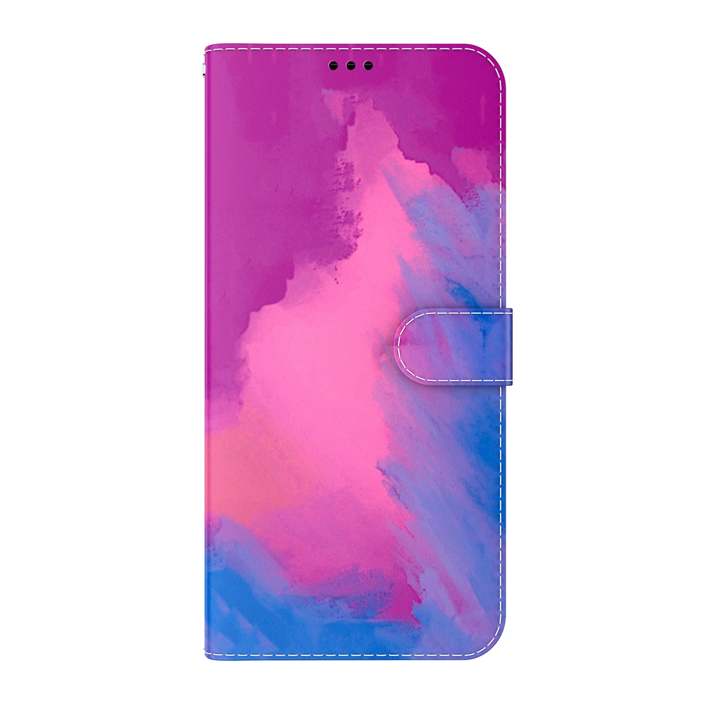 Watercolor Pattern Premium PU Leather Folio Flip Stand Phone Cover for iPhone 13 Pro Max 6.7 inch