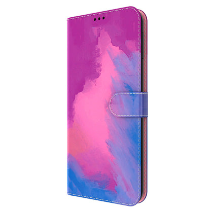 Watercolor Pattern Premium PU Leather Folio Flip Stand Phone Cover for iPhone 13 Pro Max 6.7 inch