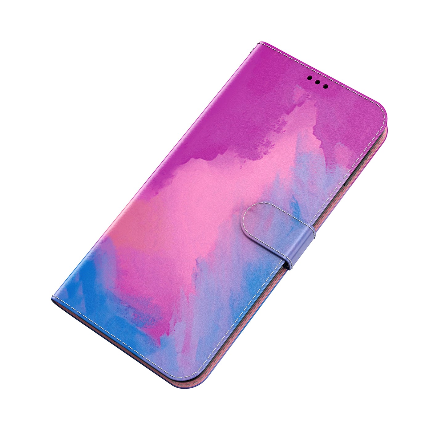 Watercolor Pattern Premium PU Leather Folio Flip Stand Phone Cover for iPhone 13 Pro Max 6.7 inch