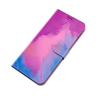 Watercolor Pattern Premium PU Leather Folio Flip Stand Phone Cover for iPhone 13 Pro Max 6.7 inch