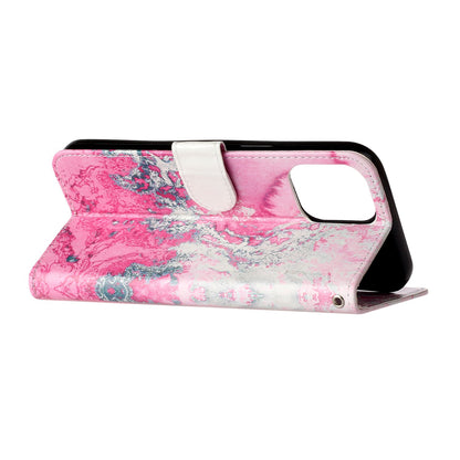 Pattern Printing Leather Wallet Stand Case Shell for iPhone 13 Pro Max 6.7 inch