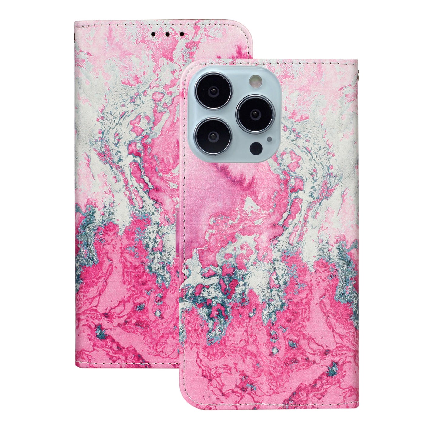 Pattern Printing Leather Wallet Stand Case Shell for iPhone 13 Pro Max 6.7 inch