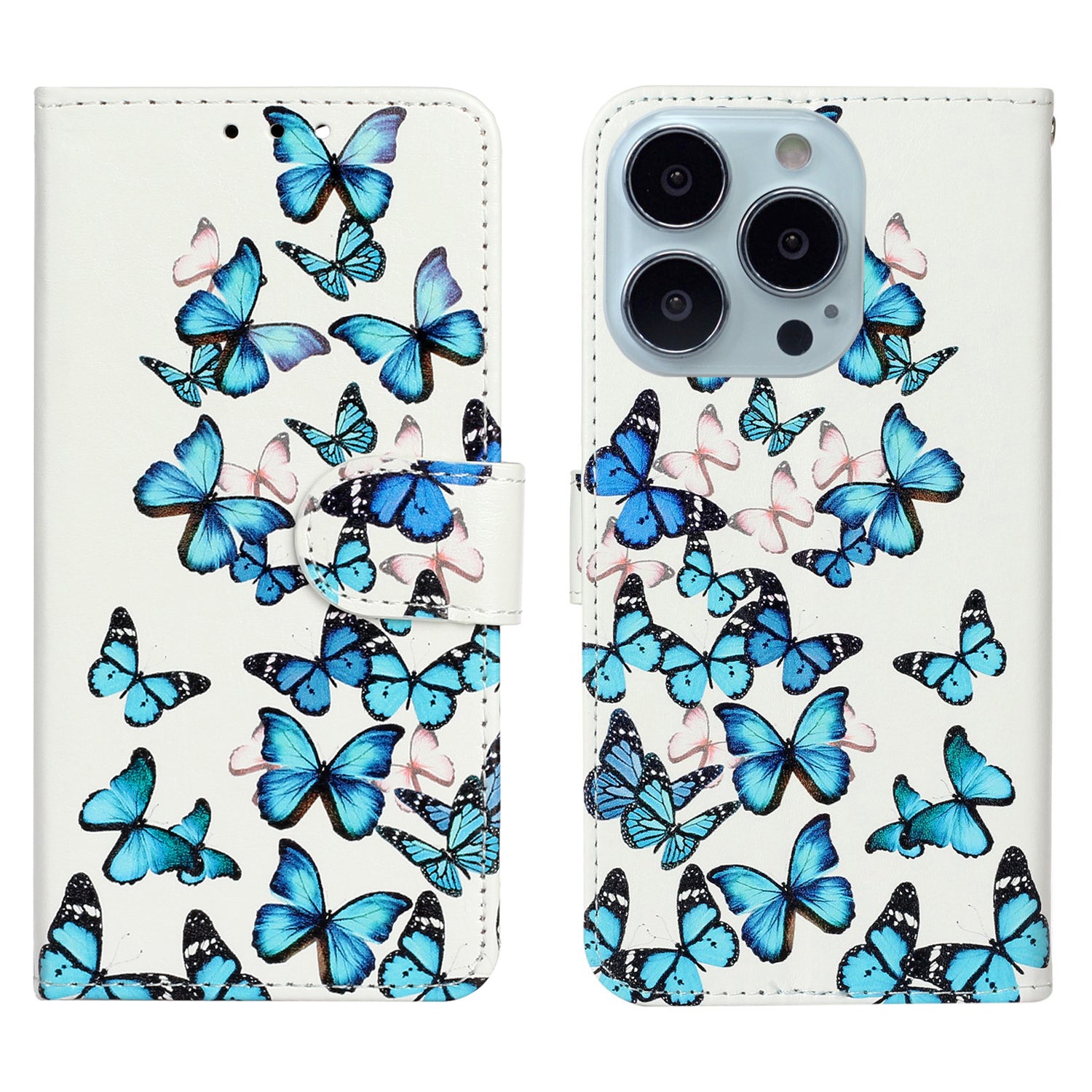 Pattern Printing Leather Wallet Stand Case Shell for iPhone 13 Pro Max 6.7 inch
