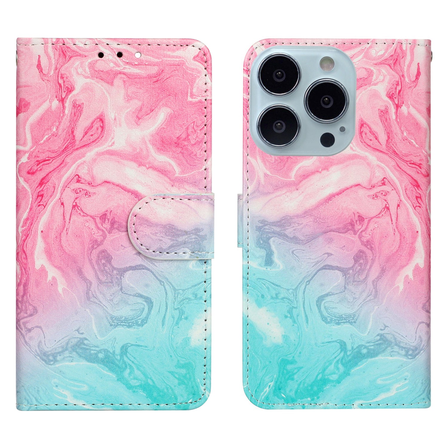 Pattern Printing Leather Wallet Stand Case Shell for iPhone 13 Pro Max 6.7 inch