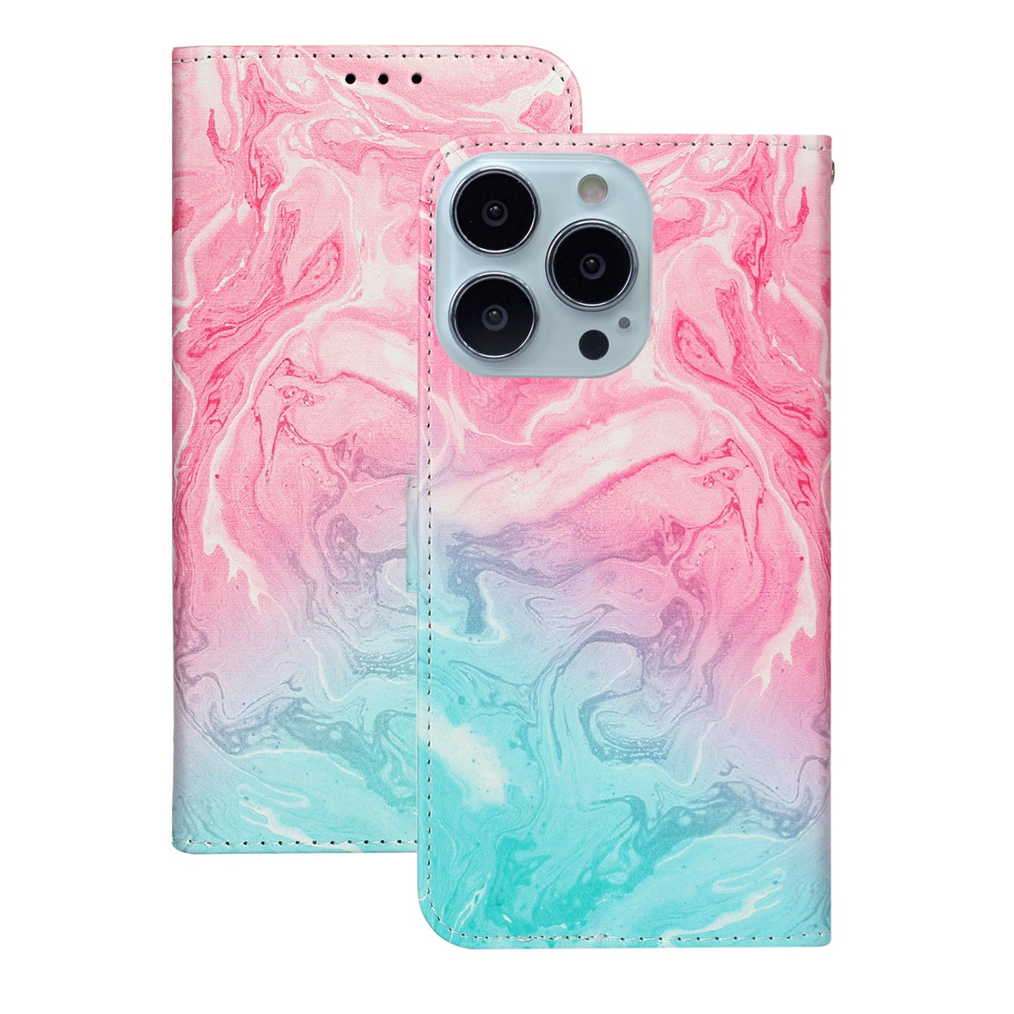 Pattern Printing Leather Wallet Stand Case Shell for iPhone 13 Pro Max 6.7 inch