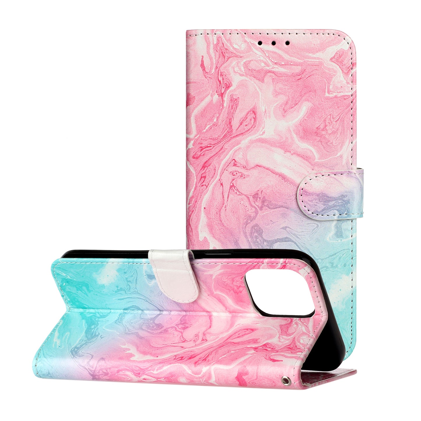 Pattern Printing Leather Wallet Stand Case Shell for iPhone 13 Pro Max 6.7 inch