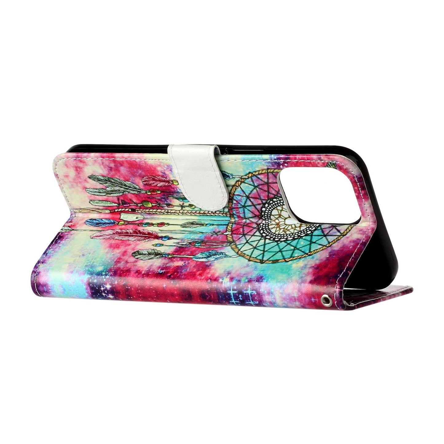 Pattern Printing Leather Wallet Stand Case Shell for iPhone 13 Pro Max 6.7 inch