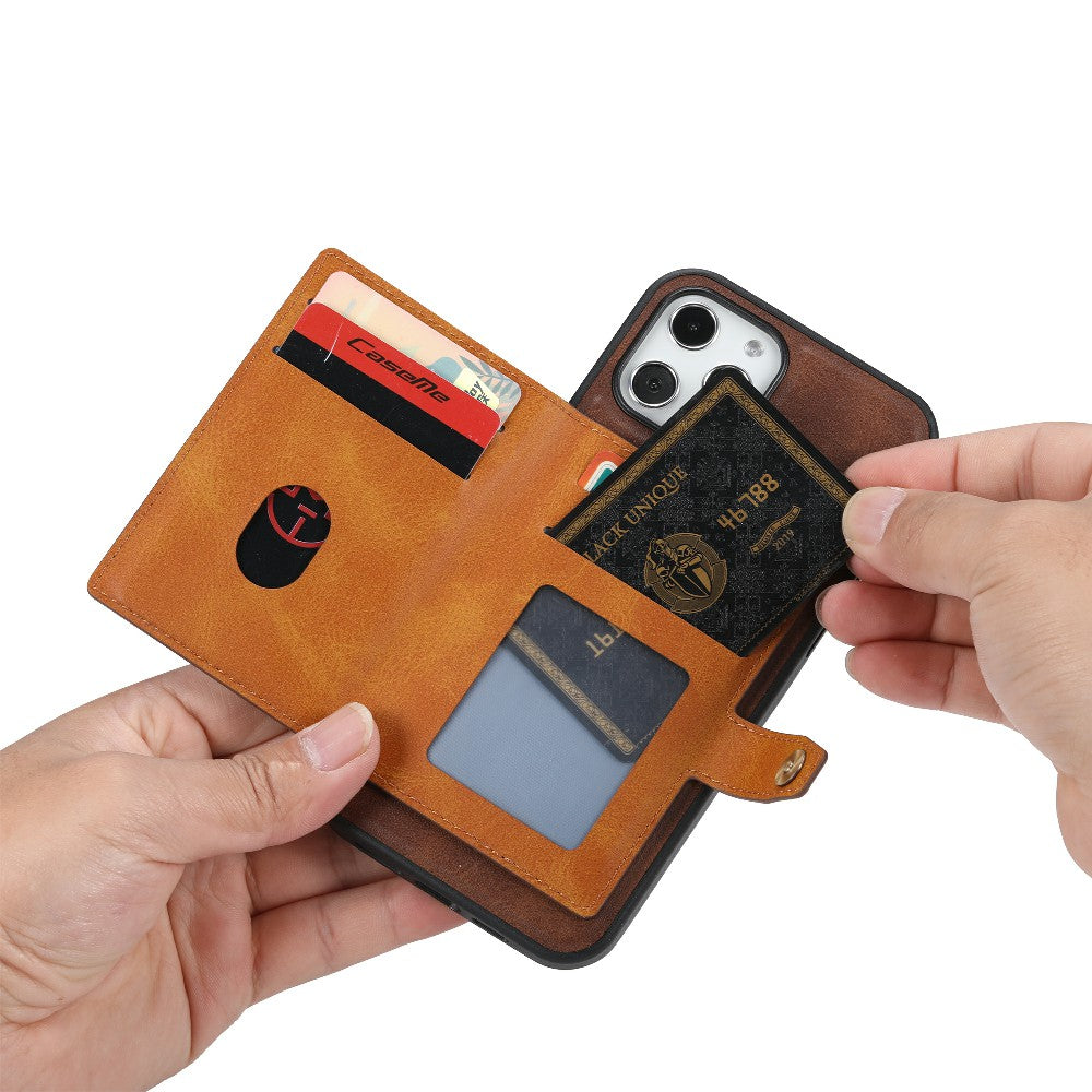 Card Slots Design PU Leather Coated TPU Phone Cover Hybrid Case with Kickstand for iPhone 13 Pro Max 6.7 inch
