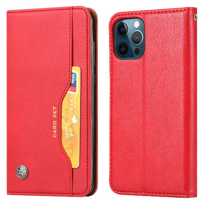 Auto-absorbed Wallet Stand Leather Phone Cover Case with Outer Card Slot for iPhone 13 Pro 6.1 inch