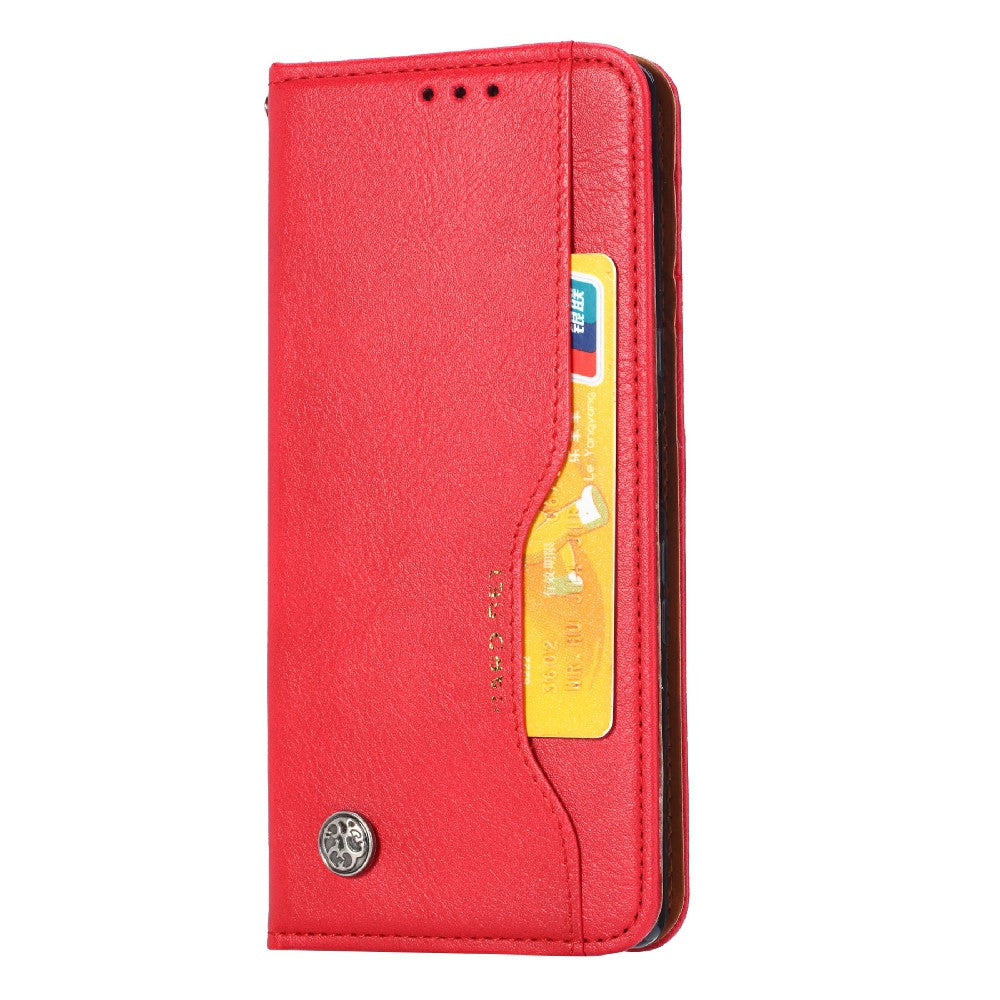 Auto-absorbed Wallet Stand Leather Phone Cover Case with Outer Card Slot for iPhone 13 Pro 6.1 inch