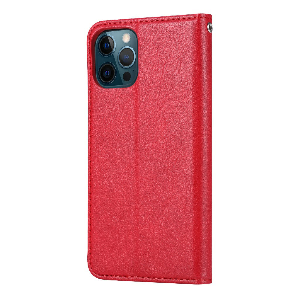 Auto-absorbed Wallet Stand Leather Phone Cover Case with Outer Card Slot for iPhone 13 Pro 6.1 inch