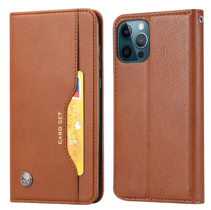 Auto-absorbed Wallet Stand Leather Phone Cover Case with Outer Card Slot for iPhone 13 Pro 6.1 inch