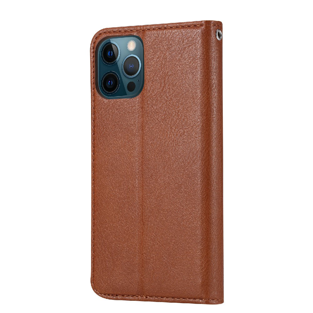 Auto-absorbed Wallet Stand Leather Phone Cover Case with Outer Card Slot for iPhone 13 Pro 6.1 inch
