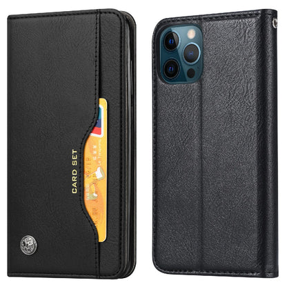 Auto-absorbed Wallet Stand Leather Phone Cover Case with Outer Card Slot for iPhone 13 Pro 6.1 inch