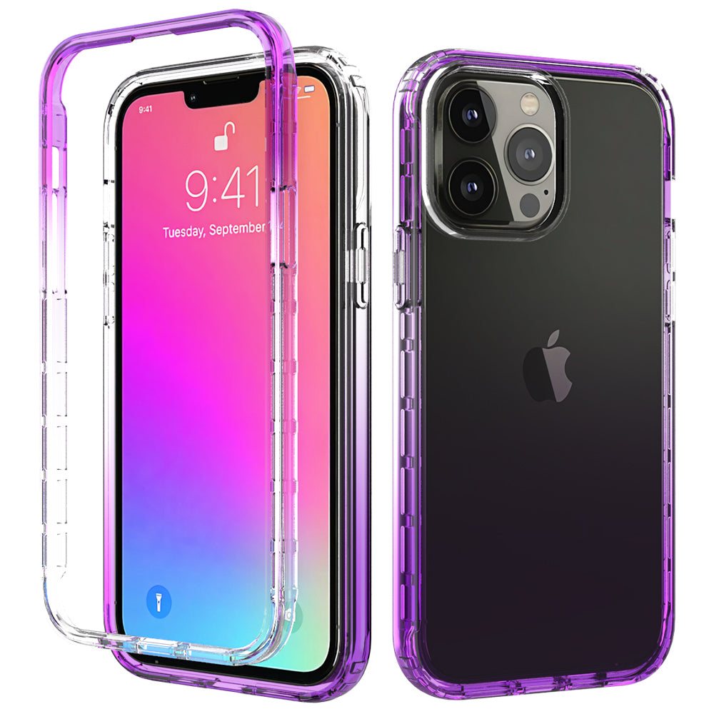 Transparent Gradient Color Clear TPU + PC Case for iPhone 13 Pro Max 6.7 inch
