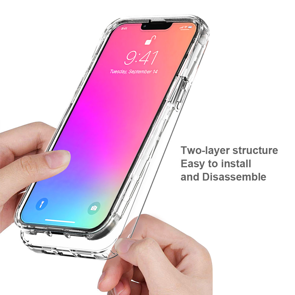 Transparent Gradient Color Clear TPU + PC Case for iPhone 13 Pro Max 6.7 inch