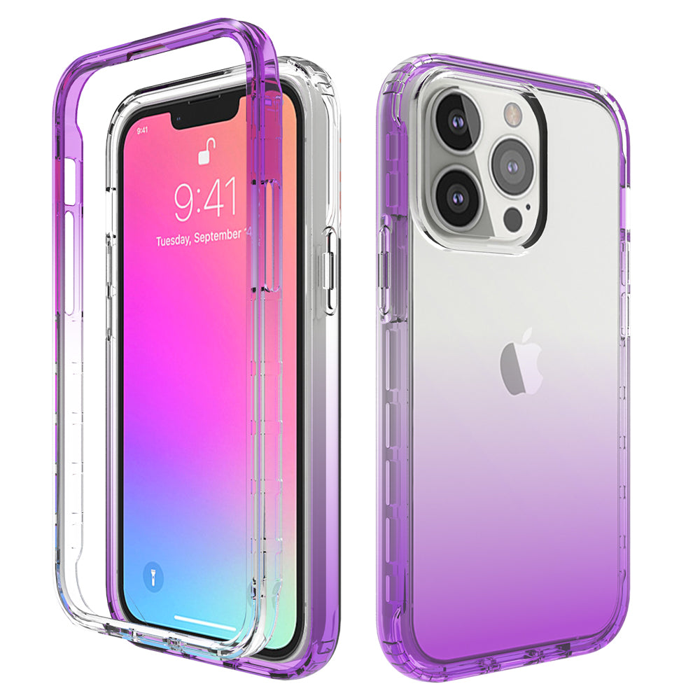 Transparent Anti-drop Gradient Color Clear TPU + PC Shell for iPhone 13 Pro 6.1 inch