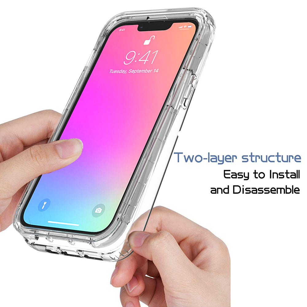 Transparent Anti-drop Gradient Color Clear TPU + PC Shell for iPhone 13 Pro 6.1 inch