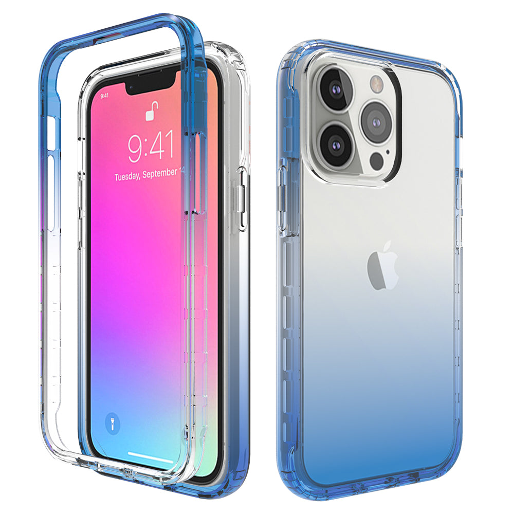 Transparent Anti-drop Gradient Color Clear TPU + PC Shell for iPhone 13 Pro 6.1 inch