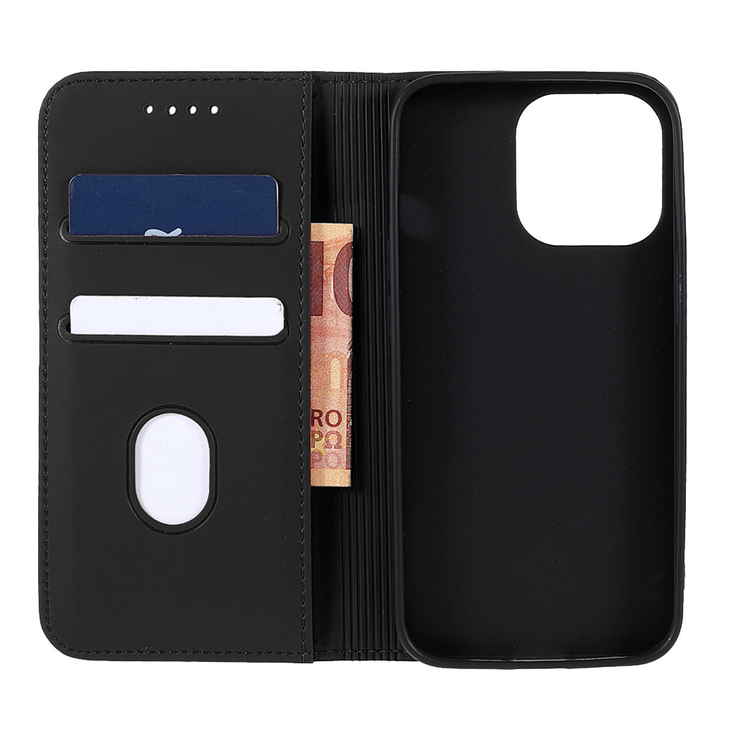 Skin-touch Feeling Kickstand Wallet Leather Case with Magnetic Auto-absorbed Closure for iPhone 13 Pro 6.1 inch