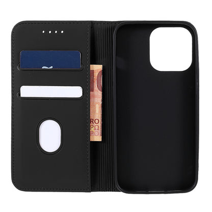 Skin-touch Feeling Kickstand Wallet Leather Case with Magnetic Auto-absorbed Closure for iPhone 13 Pro 6.1 inch