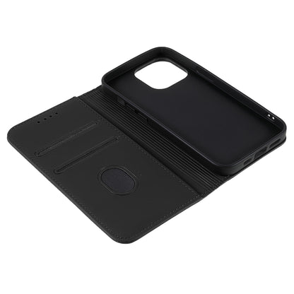 Skin-touch Feeling Kickstand Wallet Leather Case with Magnetic Auto-absorbed Closure for iPhone 13 Pro 6.1 inch