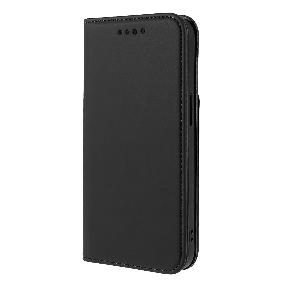 Skin-touch Feeling Kickstand Wallet Leather Case with Magnetic Auto-absorbed Closure for iPhone 13 Pro 6.1 inch