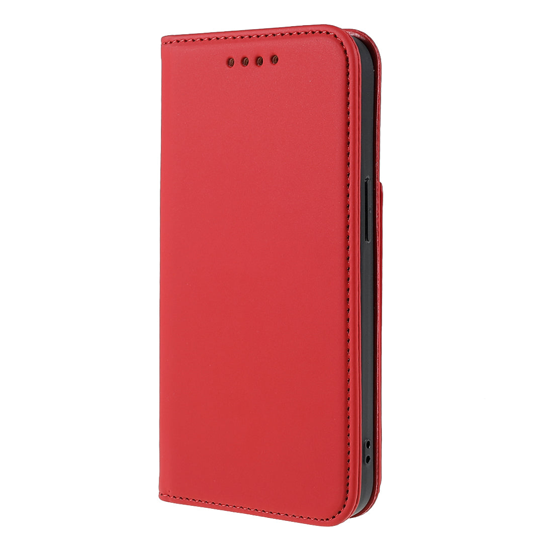 Skin-touch Feeling Kickstand Wallet Leather Case with Magnetic Auto-absorbed Closure for iPhone 13 Pro 6.1 inch