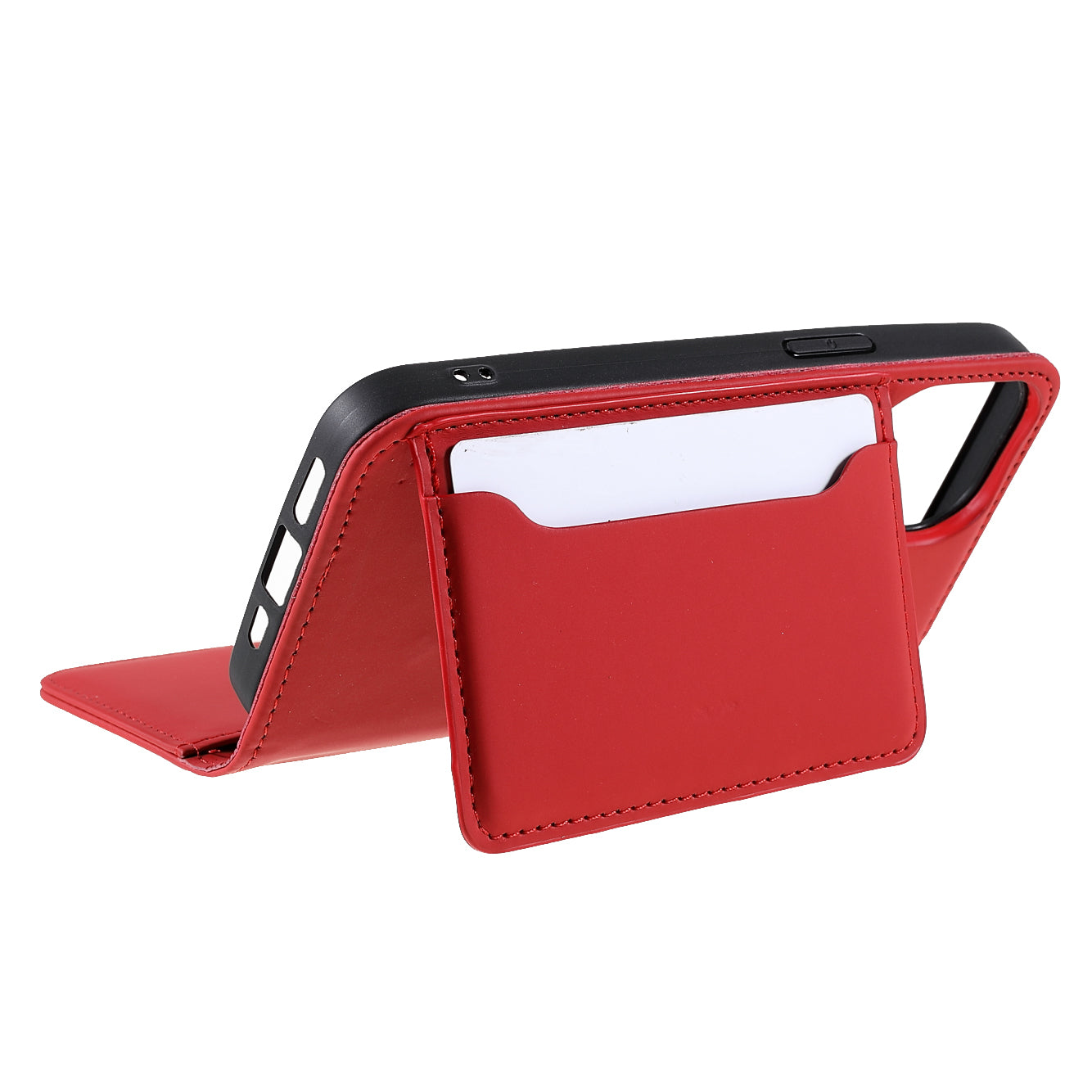 Skin-touch Feeling Kickstand Wallet Leather Case with Magnetic Auto-absorbed Closure for iPhone 13 Pro 6.1 inch