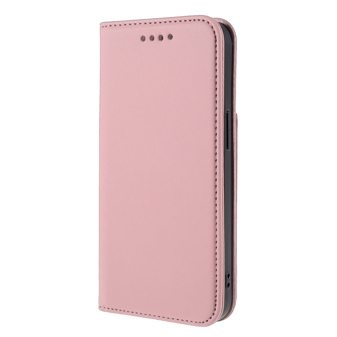 Skin-touch Feeling Kickstand Wallet Leather Case with Magnetic Auto-absorbed Closure for iPhone 13 Pro 6.1 inch