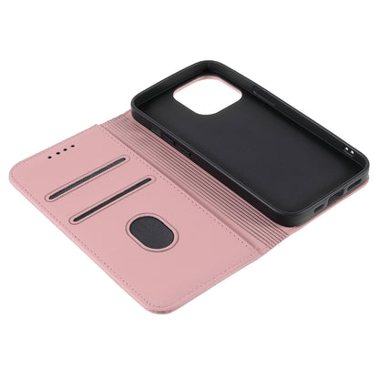 Skin-touch Feeling Kickstand Wallet Leather Case with Magnetic Auto-absorbed Closure for iPhone 13 Pro 6.1 inch