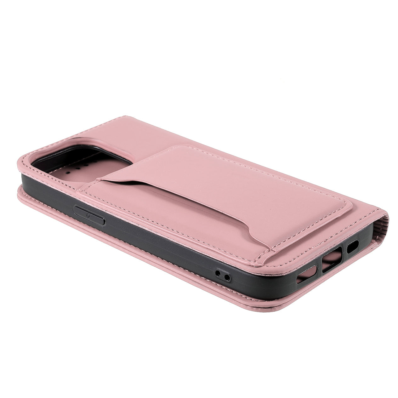 Skin-touch Feeling Kickstand Wallet Leather Case with Magnetic Auto-absorbed Closure for iPhone 13 Pro 6.1 inch