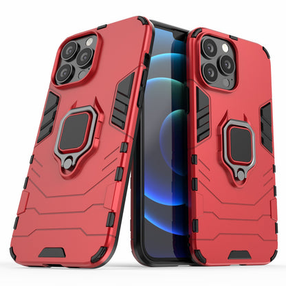 Well-protected 2-in-1 PC TPU Hybrid Cover Case with Ring Holder Kickstand for iPhone 13 Pro Max 6.7 inch
