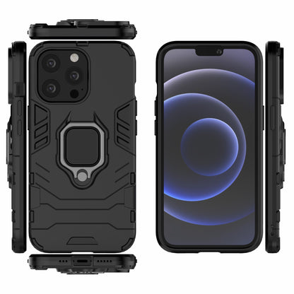 Ring Holder Kickstand Design 2-in-1 PC TPU Hybrid Case Drop-proof Cover for iPhone 13 Pro 6.1 inch