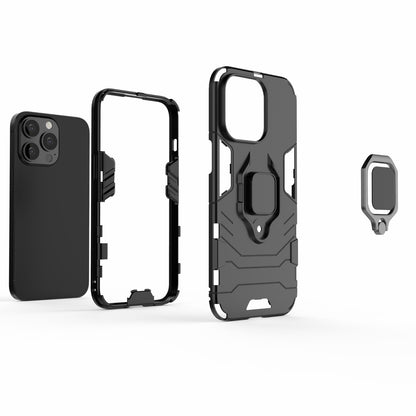Ring Holder Kickstand Design 2-in-1 PC TPU Hybrid Case Drop-proof Cover for iPhone 13 Pro 6.1 inch