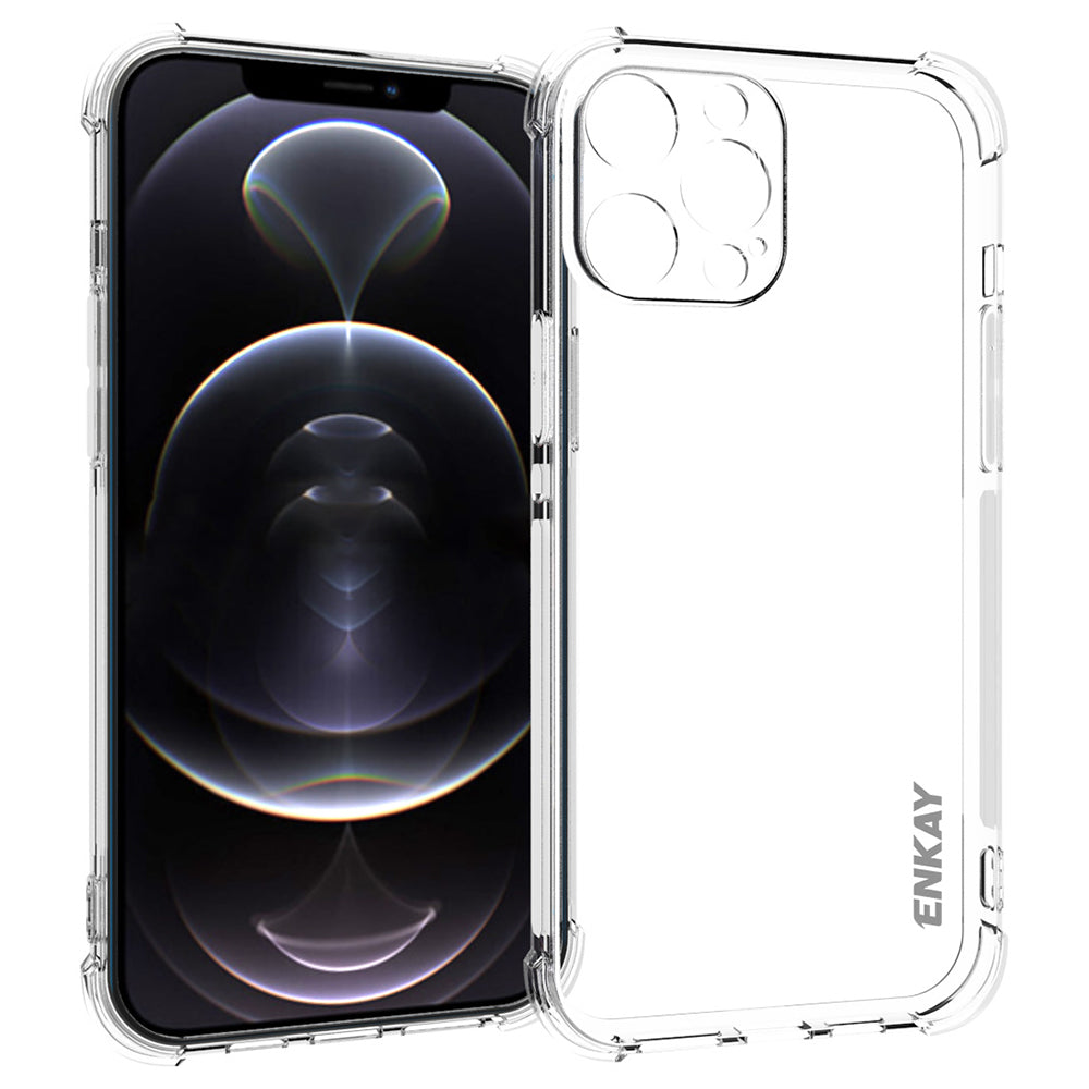ENKAY HAT PRINCE Anti-Drop Ultra Clear TPU Cover Case with Anti-slip Strip on the Side for iPhone 13 Pro Max 6.7 inch