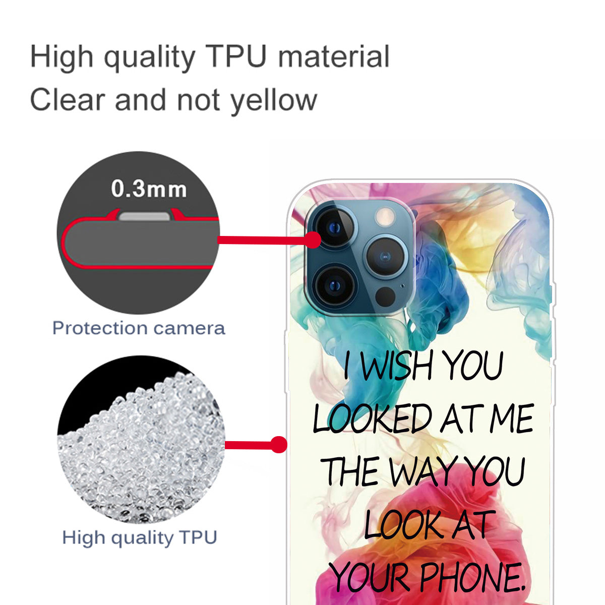 Clear Cute Pattern Printing Design Slim Lightweight Protective TPU Cover for iPhone 13 Pro 6.1 inch
