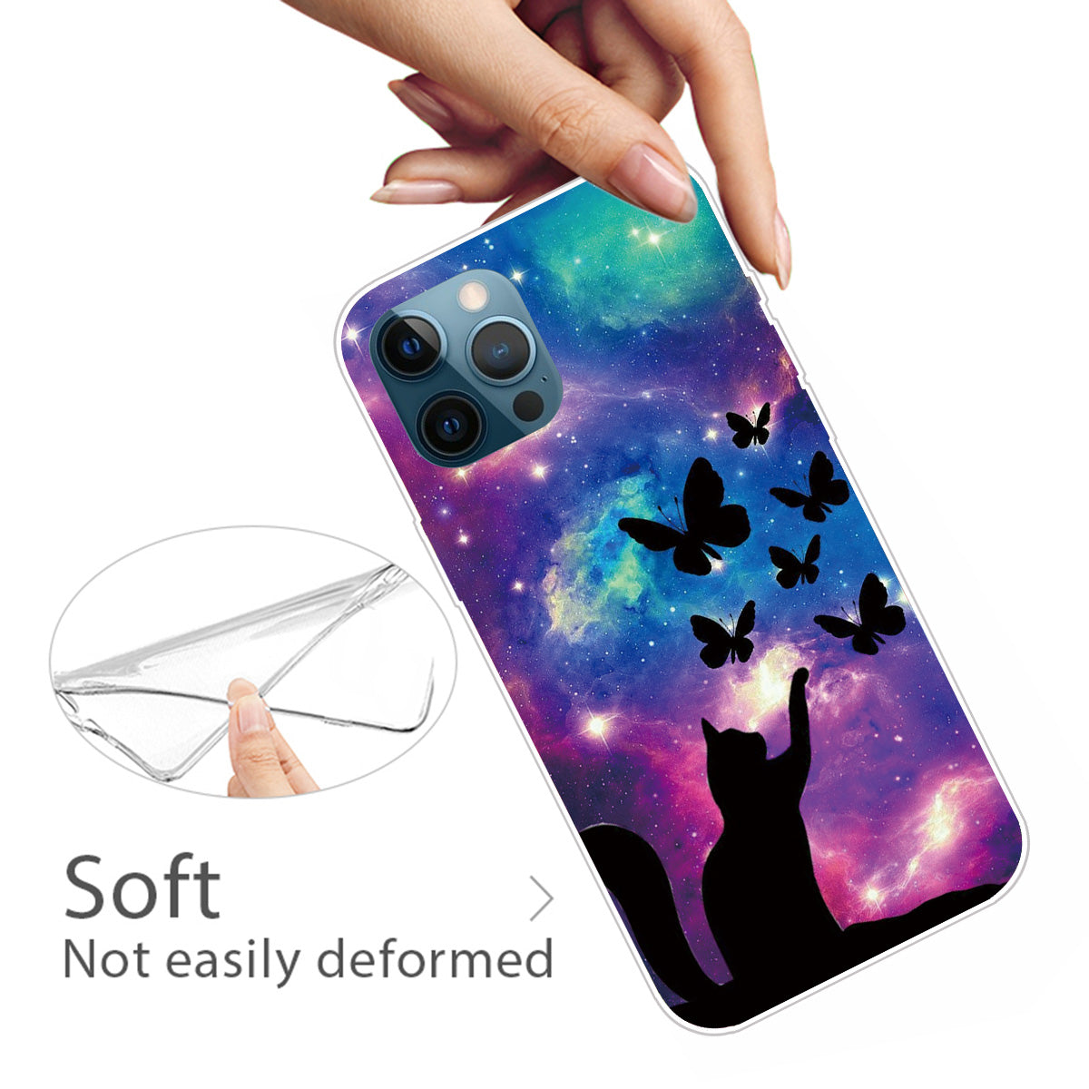 Clear Cute Pattern Printing Design Slim Lightweight Protective TPU Cover for iPhone 13 Pro 6.1 inch