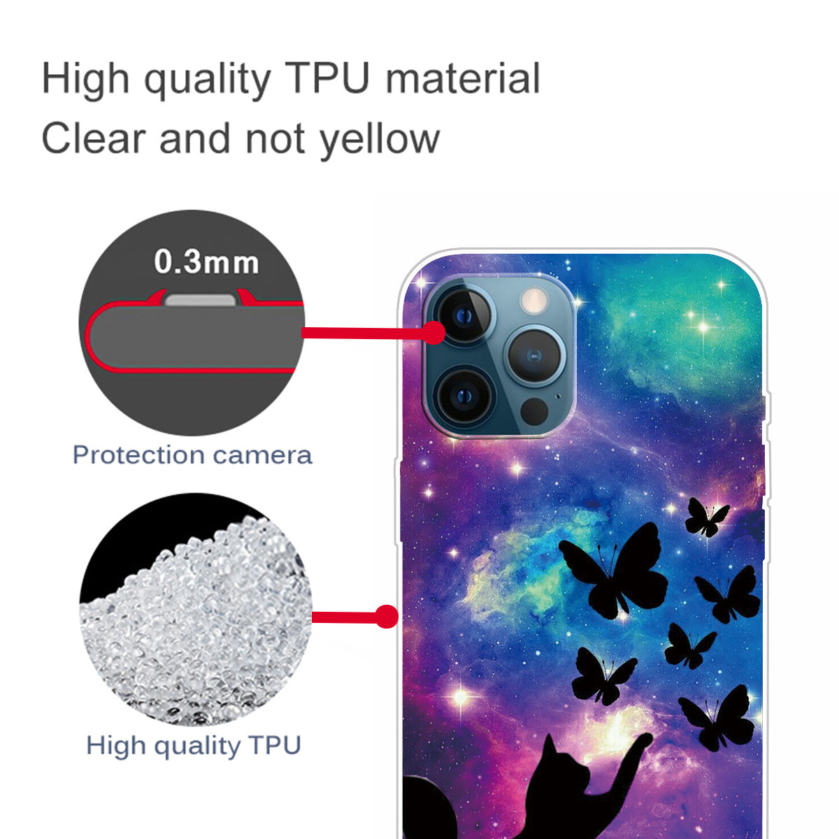 Clear Cute Pattern Printing Design Slim Lightweight Protective TPU Cover for iPhone 13 Pro 6.1 inch