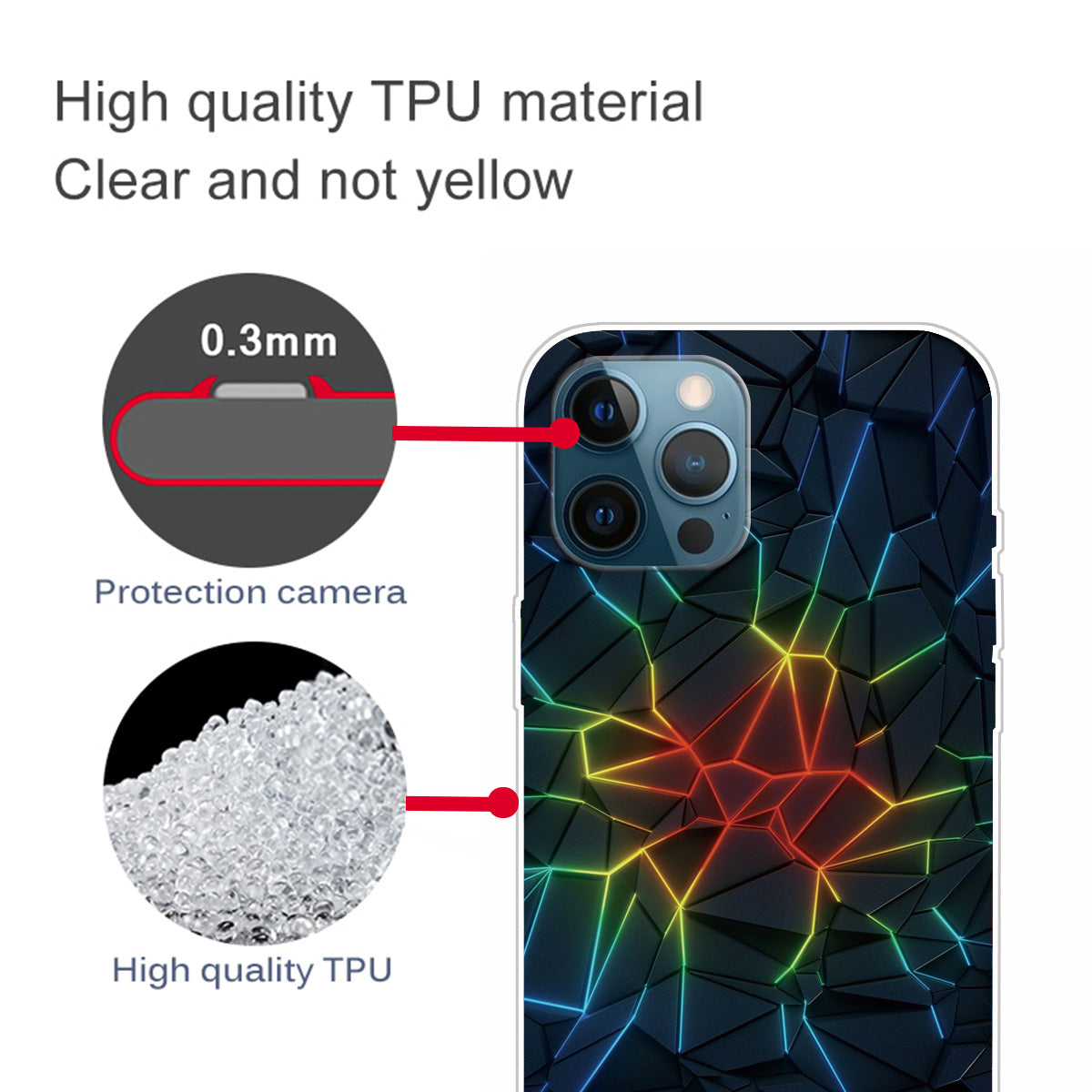 Clear Cute Pattern Printing Design Slim Lightweight Protective TPU Cover for iPhone 13 Pro 6.1 inch