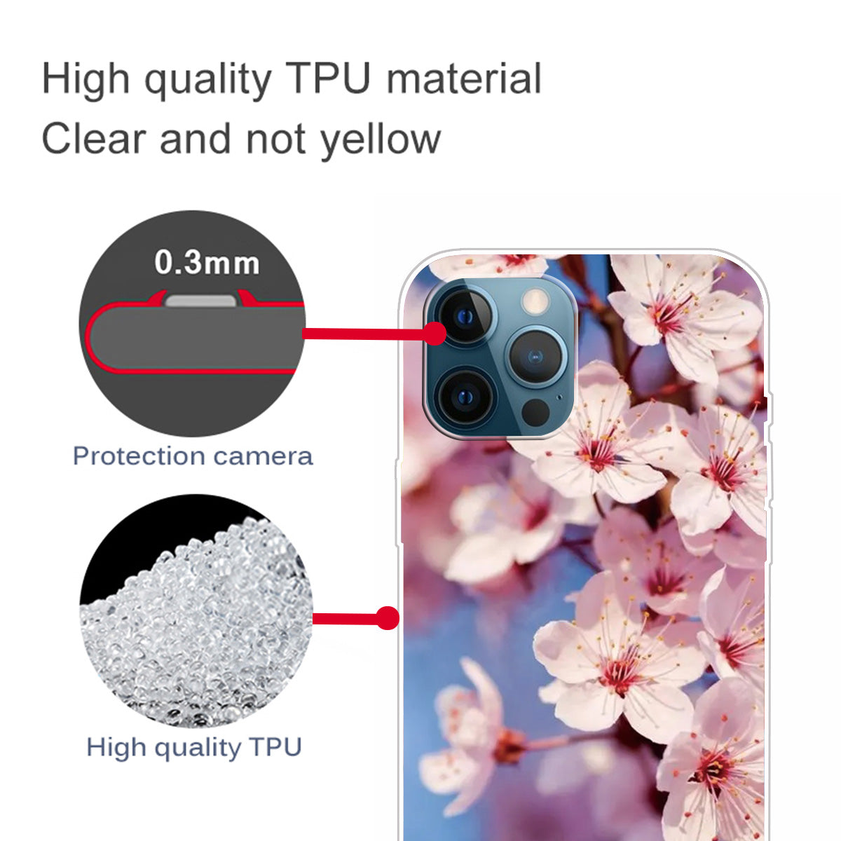 Clear Cute Pattern Printing Design Slim Lightweight Protective TPU Cover for iPhone 13 Pro 6.1 inch